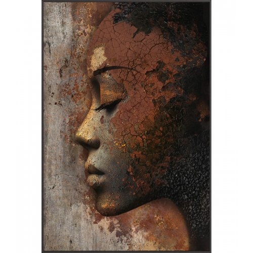 Canvas vrouw in brons en goud